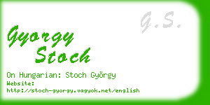 gyorgy stoch business card